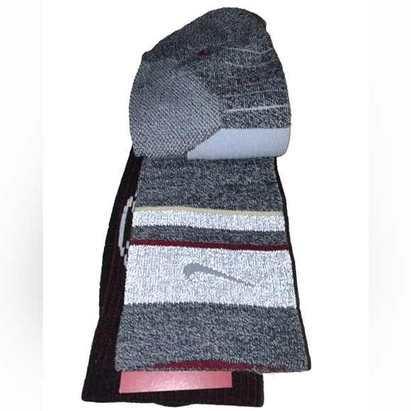 Nike Florida State Seminoles Crew Socks 2 Pair Men 8-12 W 10-13 Black Gray Logo - Picture 9 of 12